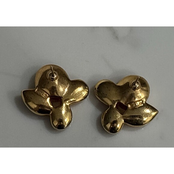 Vintage Swarovski SAL Earrings Crystal Rhinestone Pierced Post Pastel Gold Tone - Picture 4 of 12